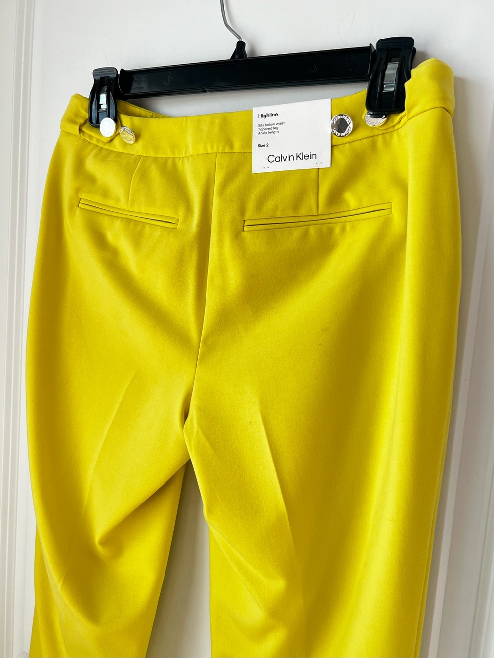 Calvin Klein Bright Yellow Slim Ponte Ankle Pants - Picture 5 of 16